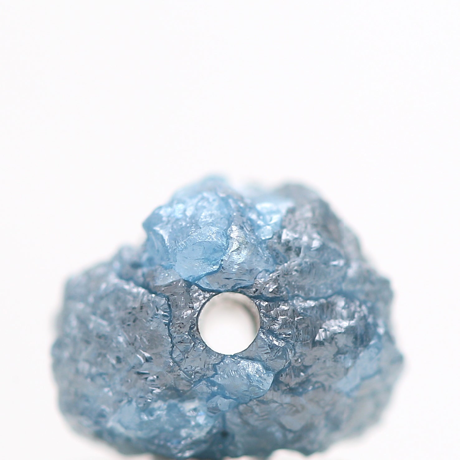 1.35 Cts Superb Natural Blue Rough Diamond Beads with 1 MM Drilled Hole