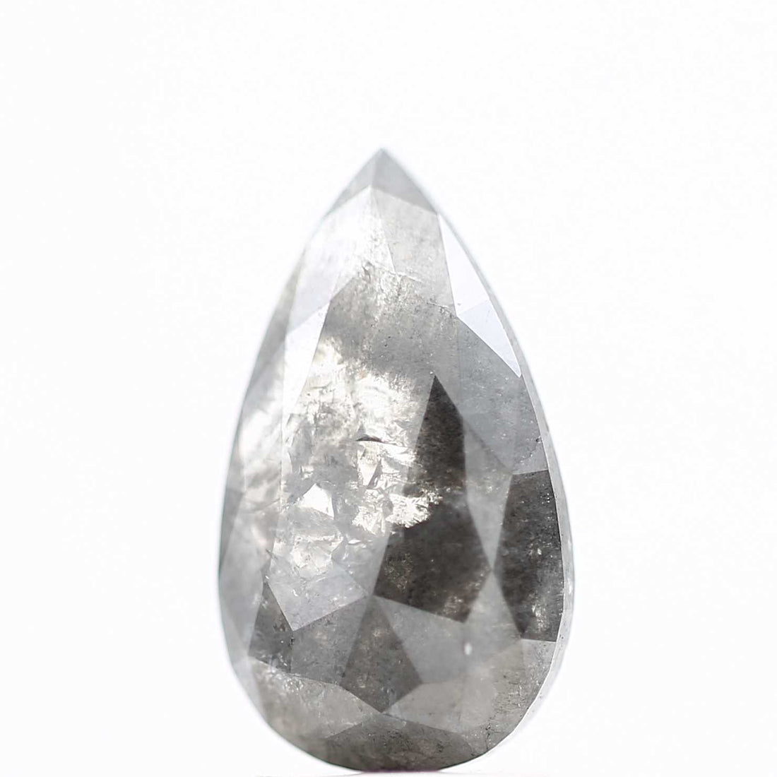 Salt and Pepper Diamond, 1.75 Ct Natural Gray Color Pear Cut Loose Diamond for Engagement Ring Jewelry