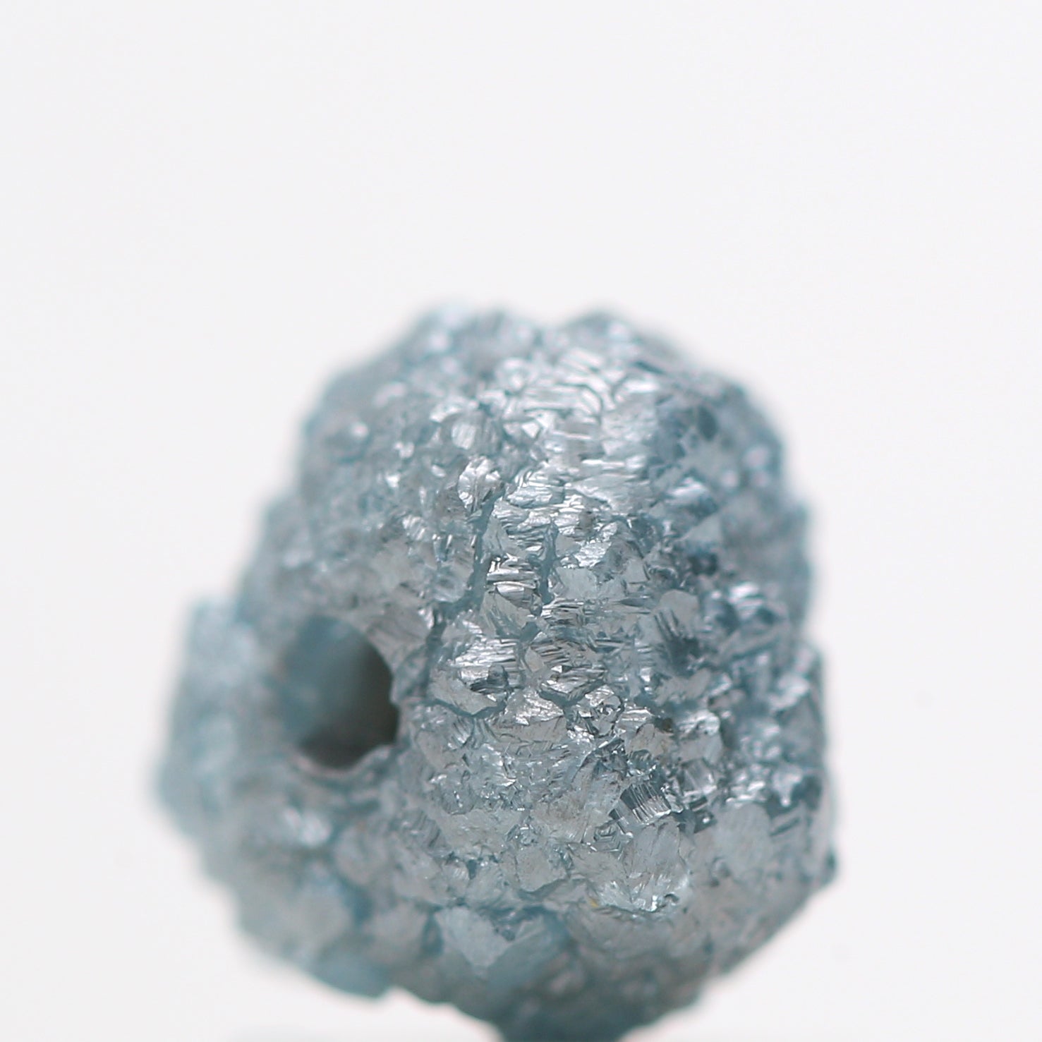 1.23 Carat Rare Fancy Blue Color Rough Diamond Beads Wt 1 MM Drilled Hole, Natural Loose Diamond
