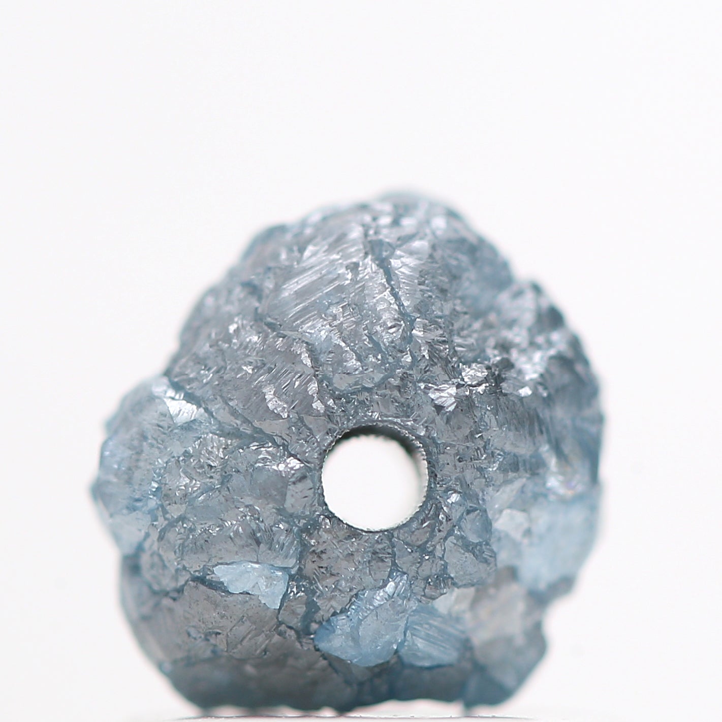 1.01 Ct Natural Blue Raw Rough Loose Diamond Beads with Drilled Hole for Jewelry