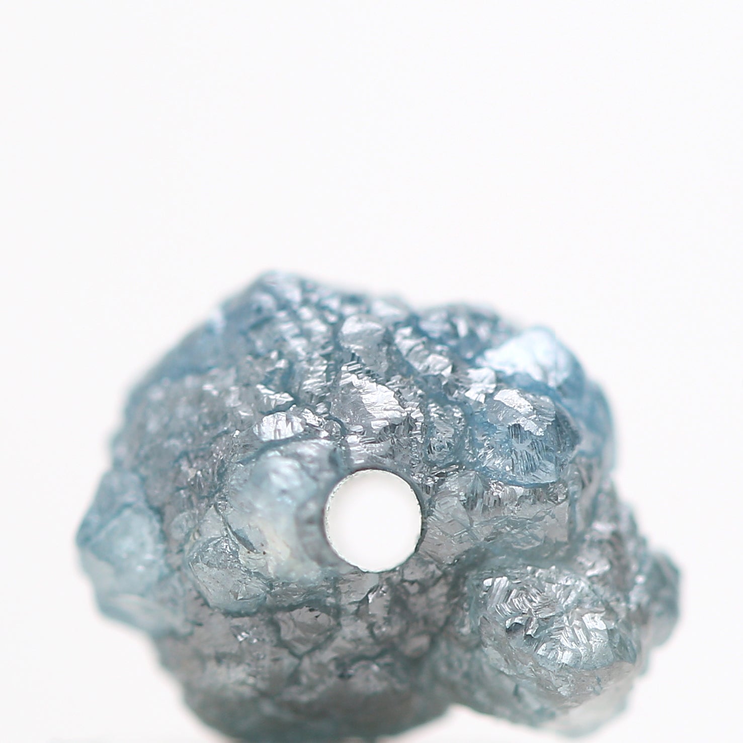 Blue Diamond , 1.18 Carat Fancy Blue Color Rough Loose Diamond Beads wt 1 MM Drilled Hole