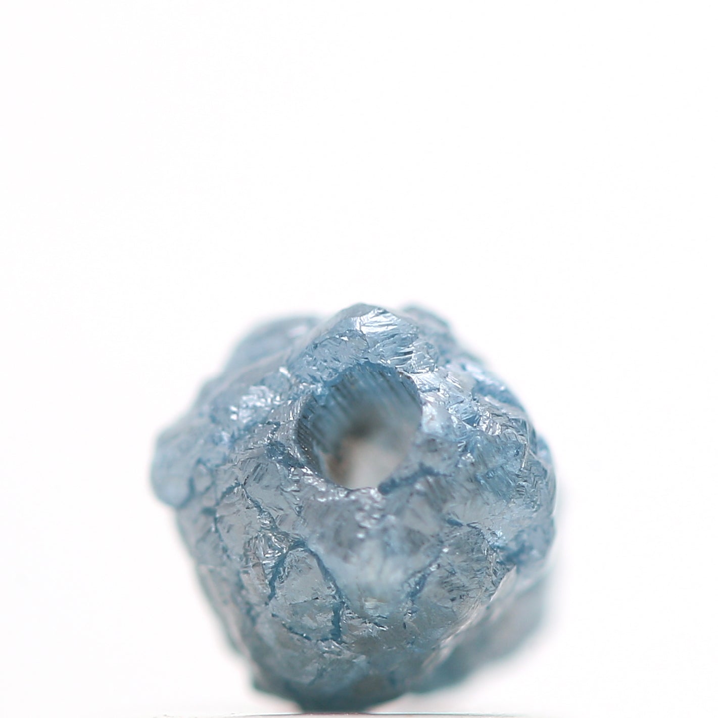 0.81 Cts Wholesale Natural Blue Diamond, Fancy Blue Color Rough Diamond Beads with 1 MM Drilled Hole