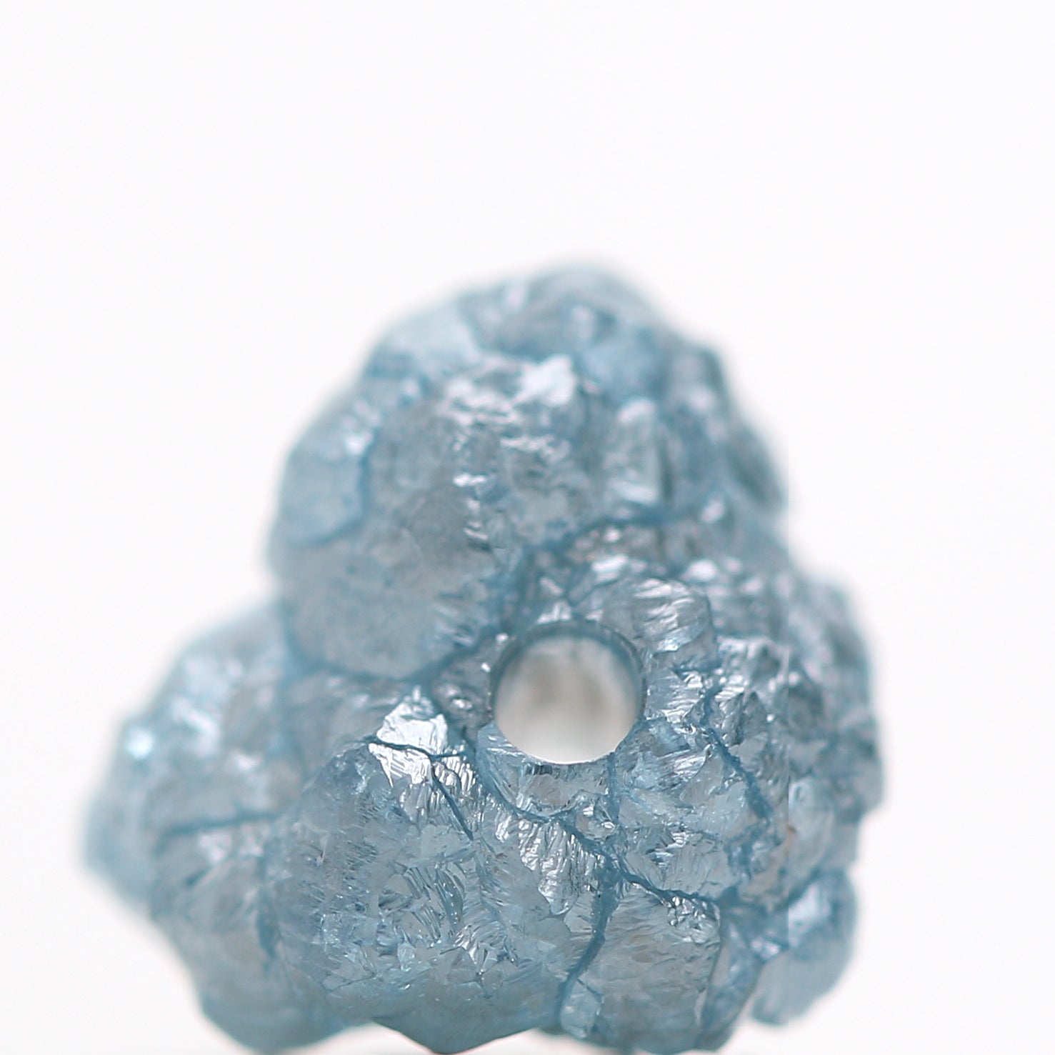 1.31 Cts Gorgeous Natural Blue Rough Loose Diamond Beads wt 1 MM Drilled Hole