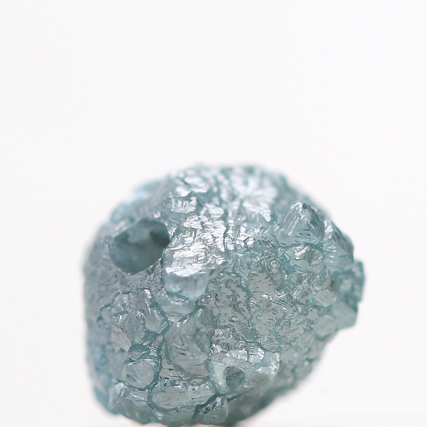 1.08 TCW Fancy Blue Color Rough Diamond Beads with 1 MM Drilled Hole