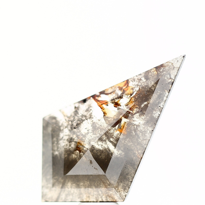 9.62 ct Salt and Pepper Diamond, Natural Brown Red Color Kite Cut Loose Diamond for Jewelry