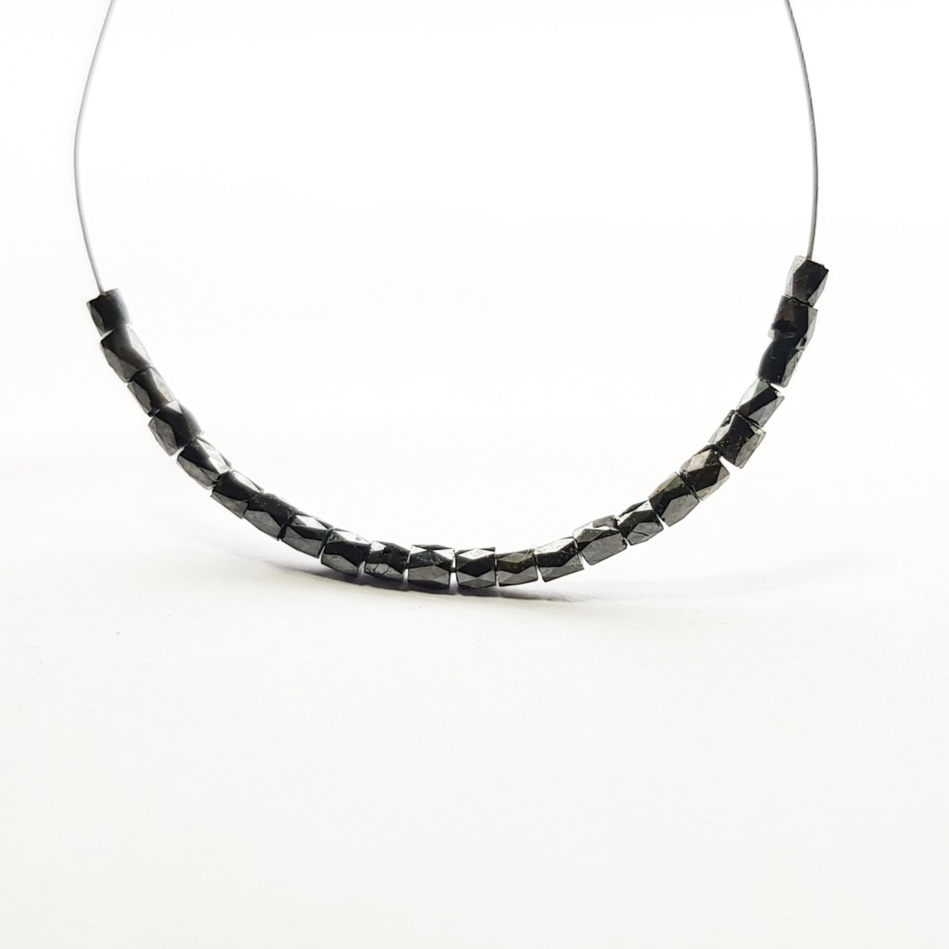 1.00 Ct Lot Natural Black Tube Diamond Beads wt Drilled Hole For Strand Necklace