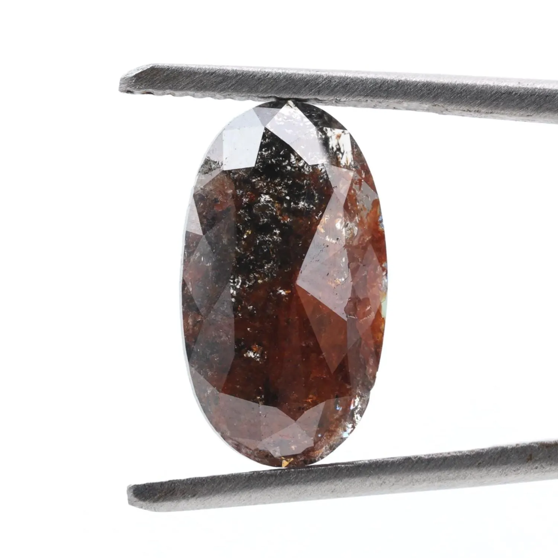 3.07 Ct Salt and Pepper Diamond, Natural Brown Color Oval Loose Diamonds for Minimalist Engagement Ring