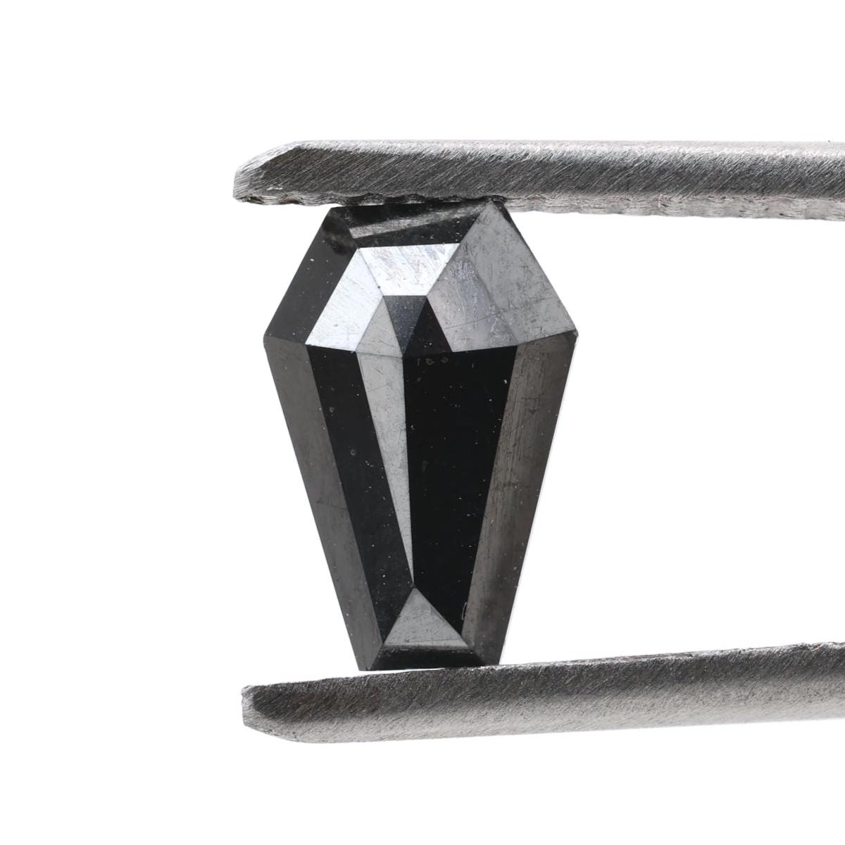 1.64 Carat Natural Black Coffin Loose Diamonds for Engagement Ring