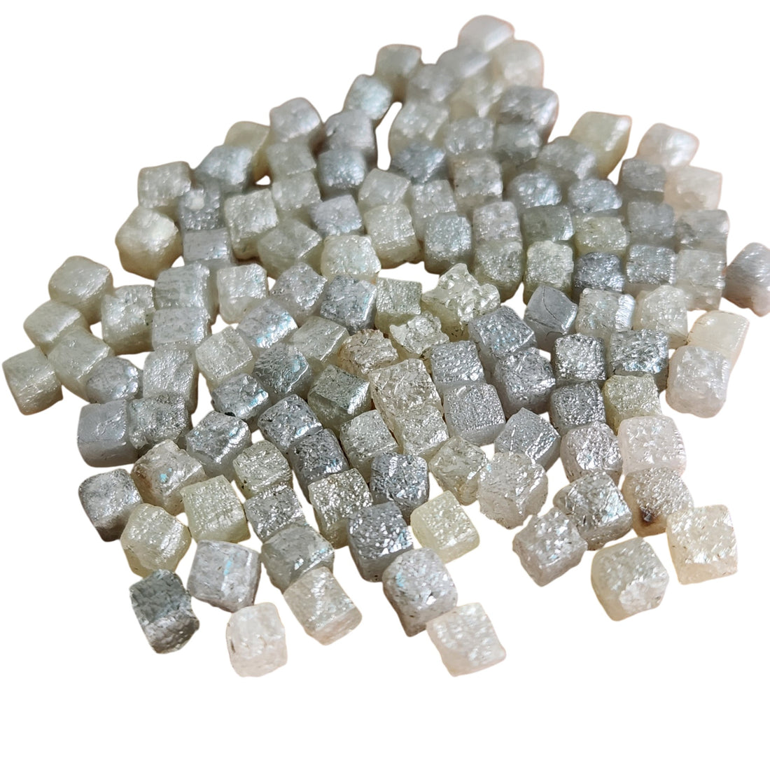 10.05 Ct Gray Rough Square Diamonds | 2–3 mm Natural Cube Uncut Stone for Handmade Jewelry & Crafting