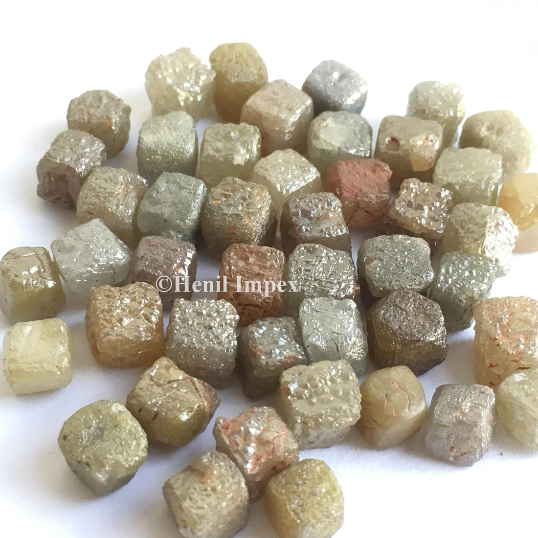10.00+ Ct 5.00 to 7.00 MM Natural Mix Color Cube Shape Raw Rough Loose Diamond for Jewelry