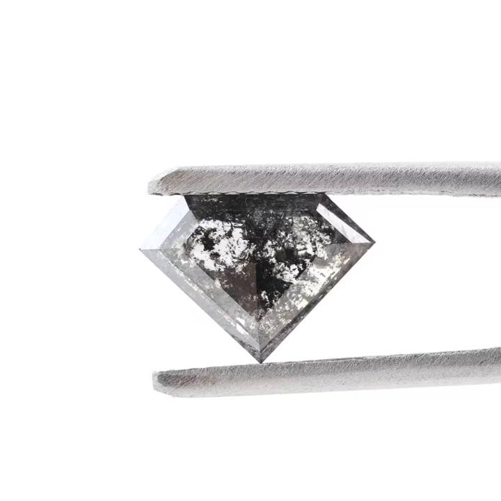 1.04 Ct Salt and Pepper Geomteric Diamond, Natural Gray Color Diamond Cut Loose Diamonds for Wedding Ring