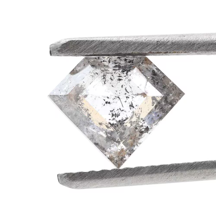 1.99 Ct Salt and Pepper Geomteric Diamond, Natural Gray Color Loose Diamonds for Wedding Ring