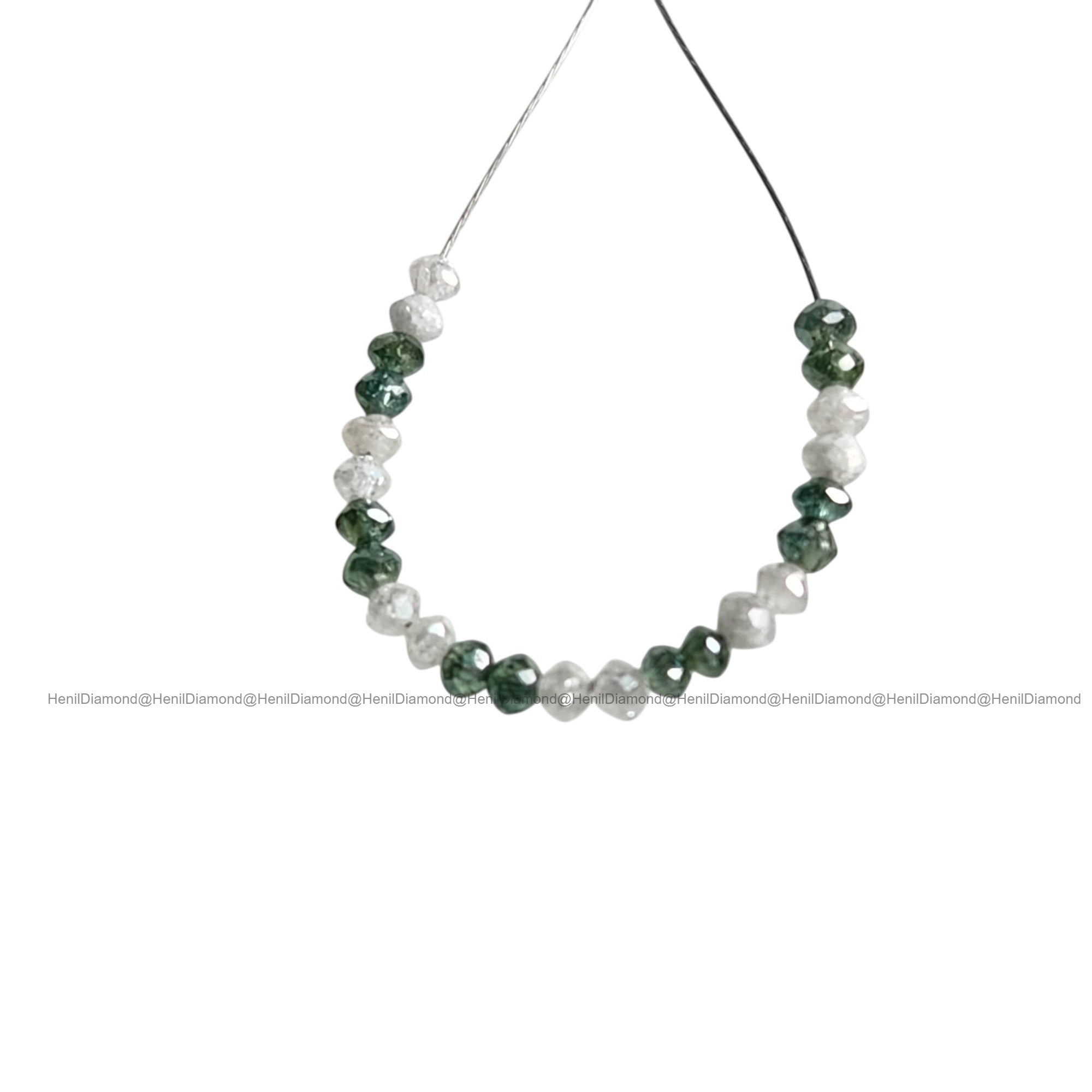 1.03 Ct Lot 1.50 to 2.00 MM Natural White Green Polished Round Loose Diamonds Beads wt Drilled Hole for Jewelry