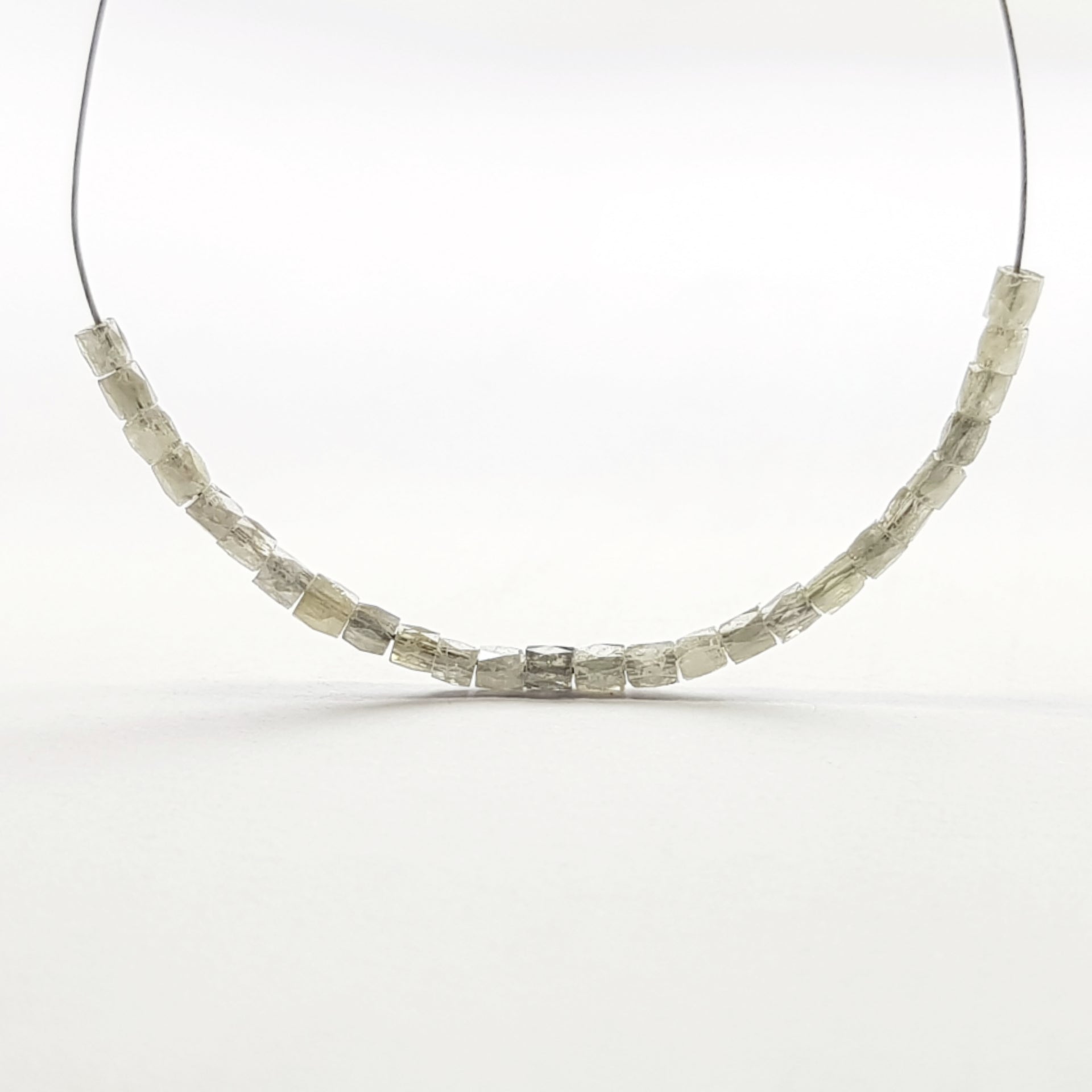 1.00 Ct Lot Natural Diamond Beads, Fancy Grey Color Tube Diamond Beads with Drilled Hole For Strand Necklace