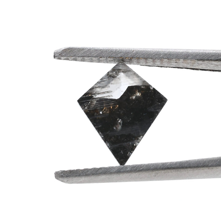 1.46 Carat Salt and Pepper Diamond, Natural Gray Kite Loose Diamonds for Minimalist Engagement Ring