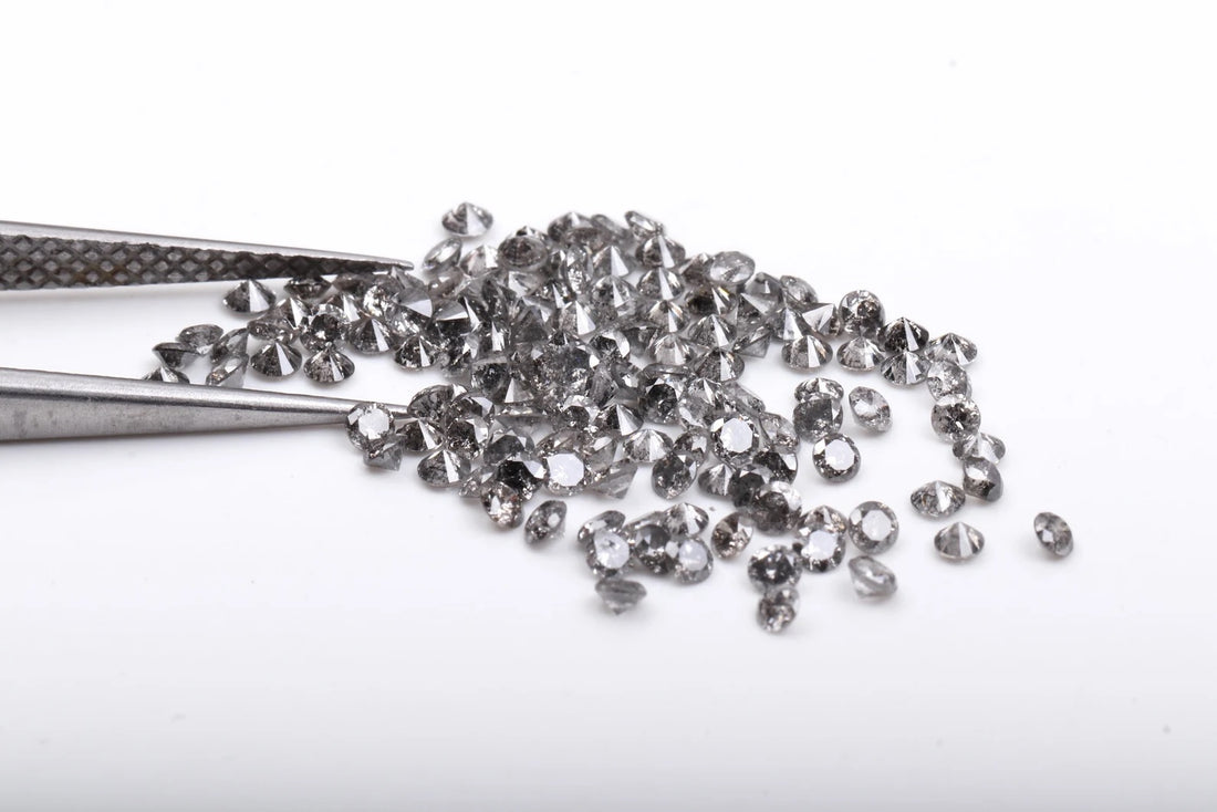1.00 Ct 1.00 MM Natural Salt and Pepper Round Cut Loose Diamond for Engagement Ring
