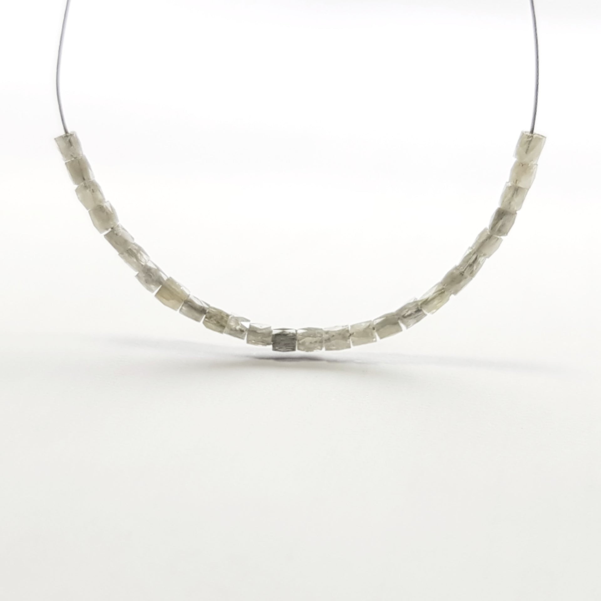 1.00 Ct Lot Natural Diamond Beads, Fancy Grey Color Tube Diamond Beads with Drilled Hole For Strand Necklace