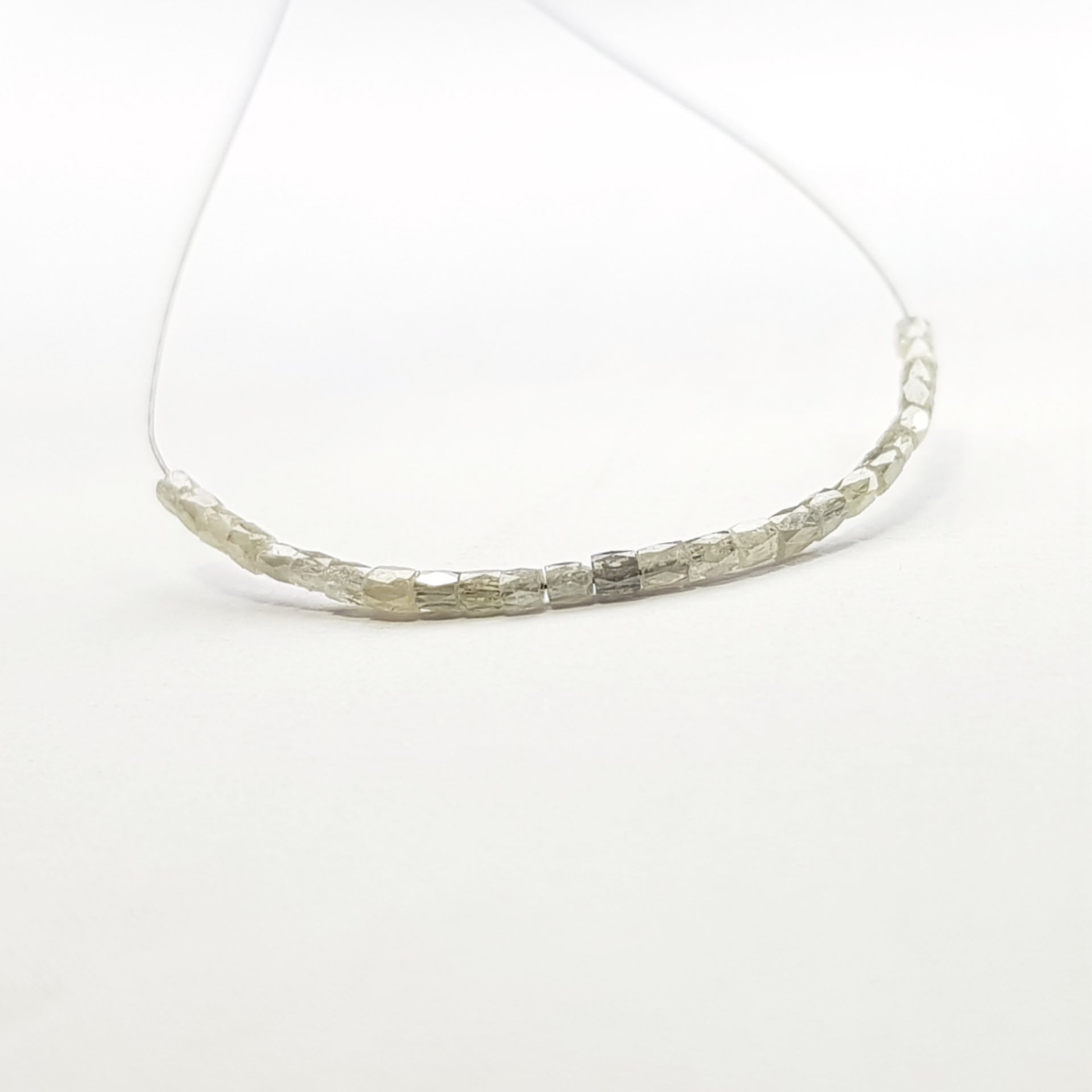 1.00 Ct Lot Natural Diamond Beads, Fancy Grey Color Tube Diamond Beads with Drilled Hole For Strand Necklace