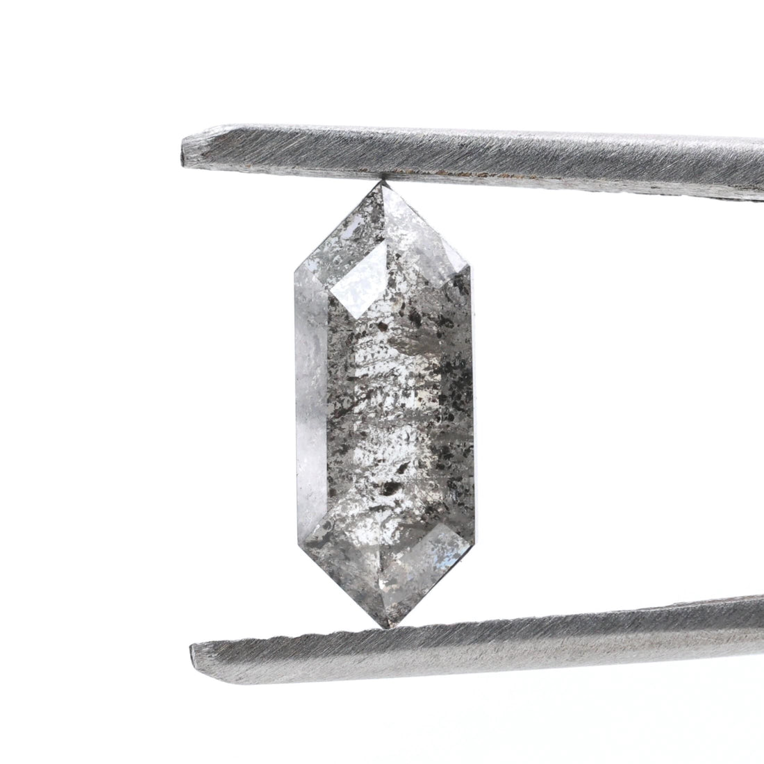 1.49 Ct Salt and Pepper Diamond, Natural Gray Hexagon Cut Loose Diamonds for Minimalist Engagement Ring