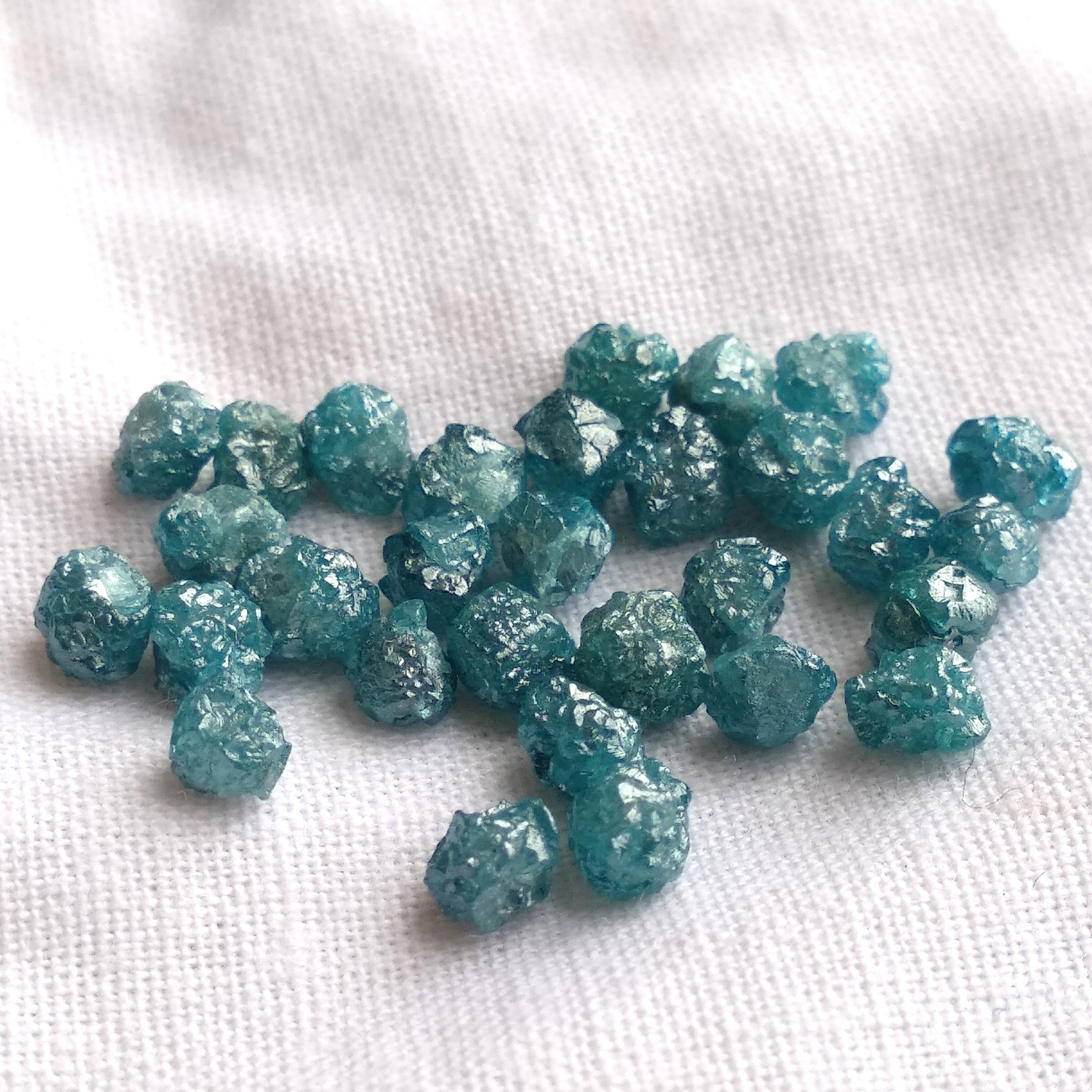 Blue Diamonds, 5.00 ct 2.0-3.0 mm Natural Blue Loose Raw Rough Diamond for Jewelry