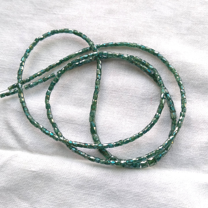 15.00 Ct Natural Blue Polished Pipe Tube Loose Diamonds Beads 16" Strand Necklace 1.50 to 2.00 MM Size