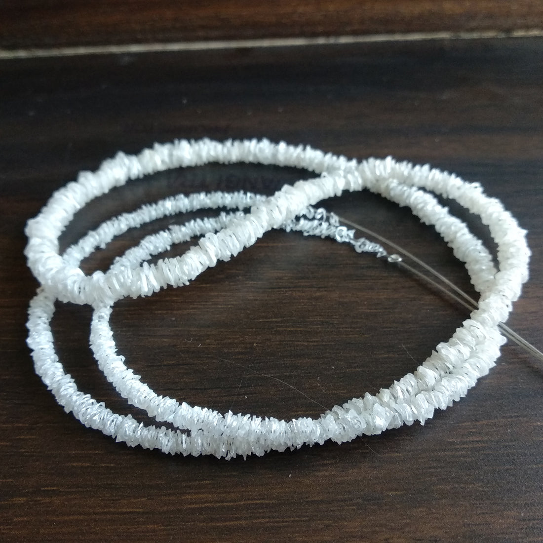20+ Ct Natural White Raw Diamond Rings, Beautiful Bangle Cut White Rough Loose Diamond Ring 16" Strand Necklace