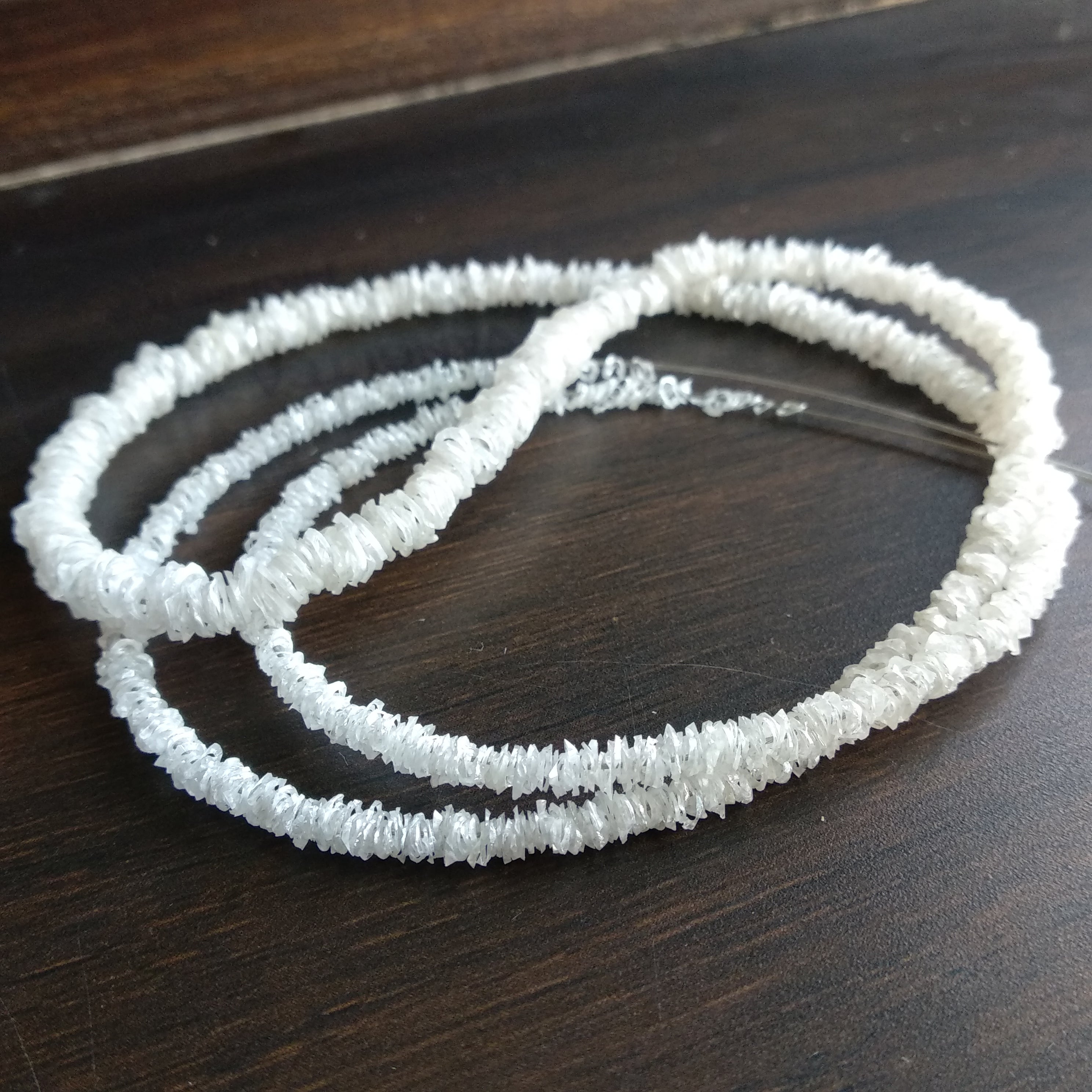 Natural White Raw Diamond Rings, Beautiful Bangle Cut White Rough Loose Diamond Ring 8" Bracelet Necklace