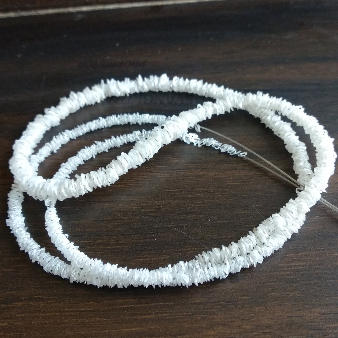 20+ Ct Natural White Raw Diamond Rings, Beautiful Bangle Cut White Rough Loose Diamond Ring 16" Strand Necklace