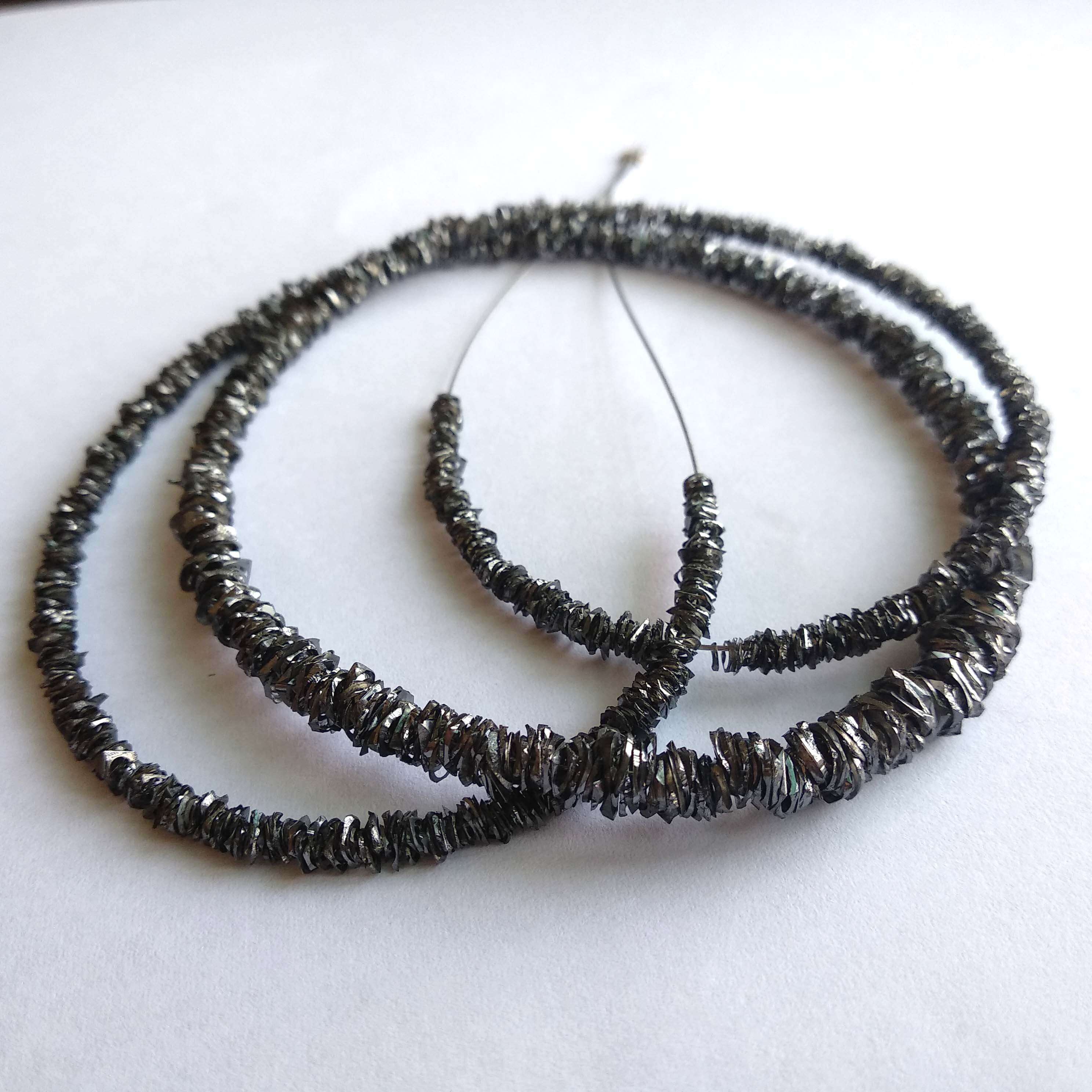 12+ Ct Fancy Black Raw Diamond Rings, Beautiful Bangle Cut, Loose Rough Diamond 7" Bracelet