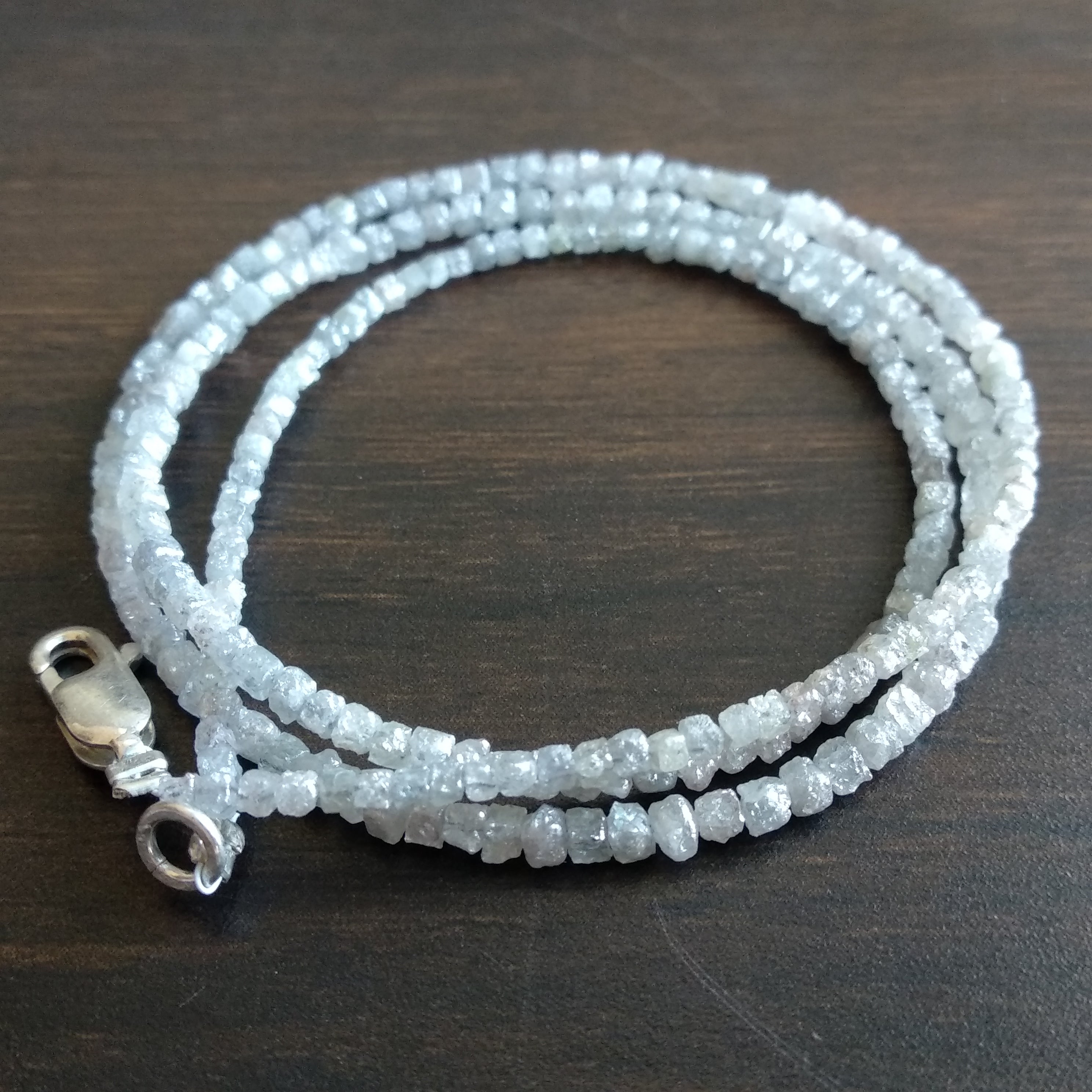 Natural Grey Color Cube Rough Loose Diamonds Beads 16" Strand 13 Carat 1.50-2.00 MM Size