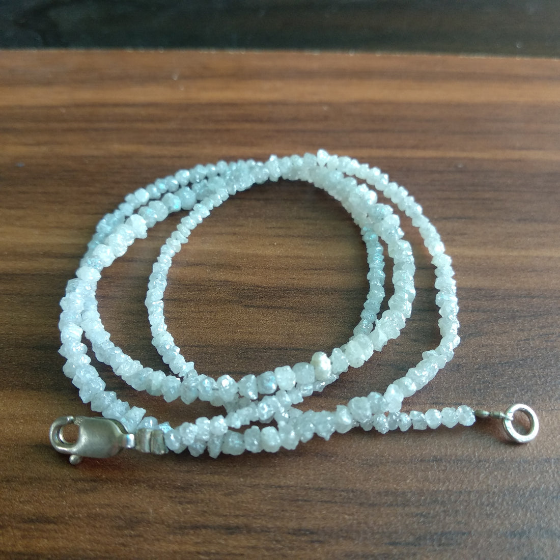 16 Inch Full Strand White Diamonds, Conflict Free Uncut Raw Diamonds, Natural Rough Beads, 1.75mm To 2.50mm 15.00 Carat