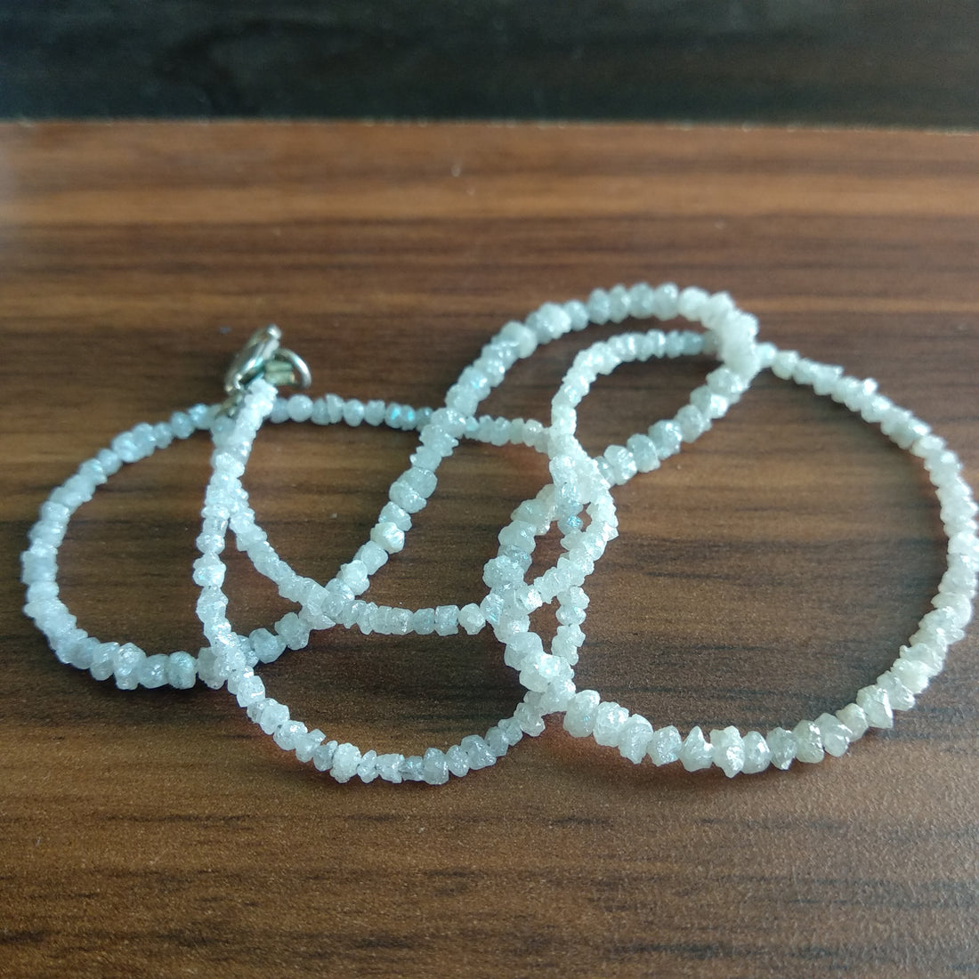 16 Inch Full Strand White Diamonds, Conflict Free Uncut Raw Diamonds, Natural Rough Beads, 1.75mm To 2.50mm 15.00 Carat
