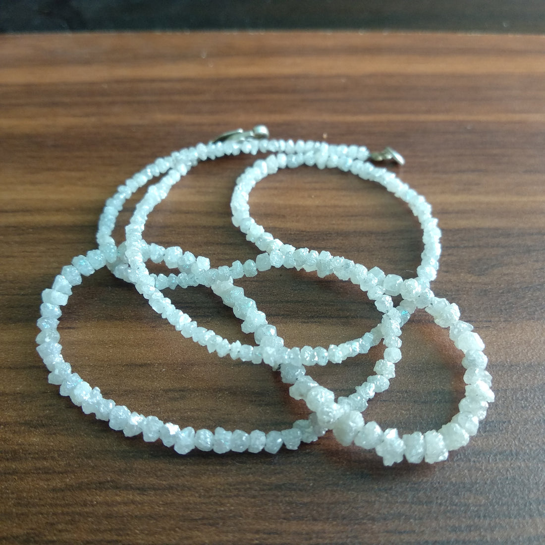 16 Inch Full Strand White Diamonds, Conflict Free Uncut Raw Diamonds, Natural Rough Beads, 1.75mm To 2.50mm 15.00 Carat