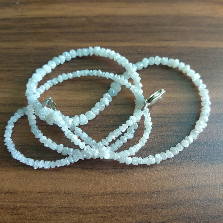 16 Inch Full Strand White Diamonds, Conflict Free Uncut Raw Diamonds, Natural Rough Beads, 1.75mm To 2.50mm 15.00 Carat