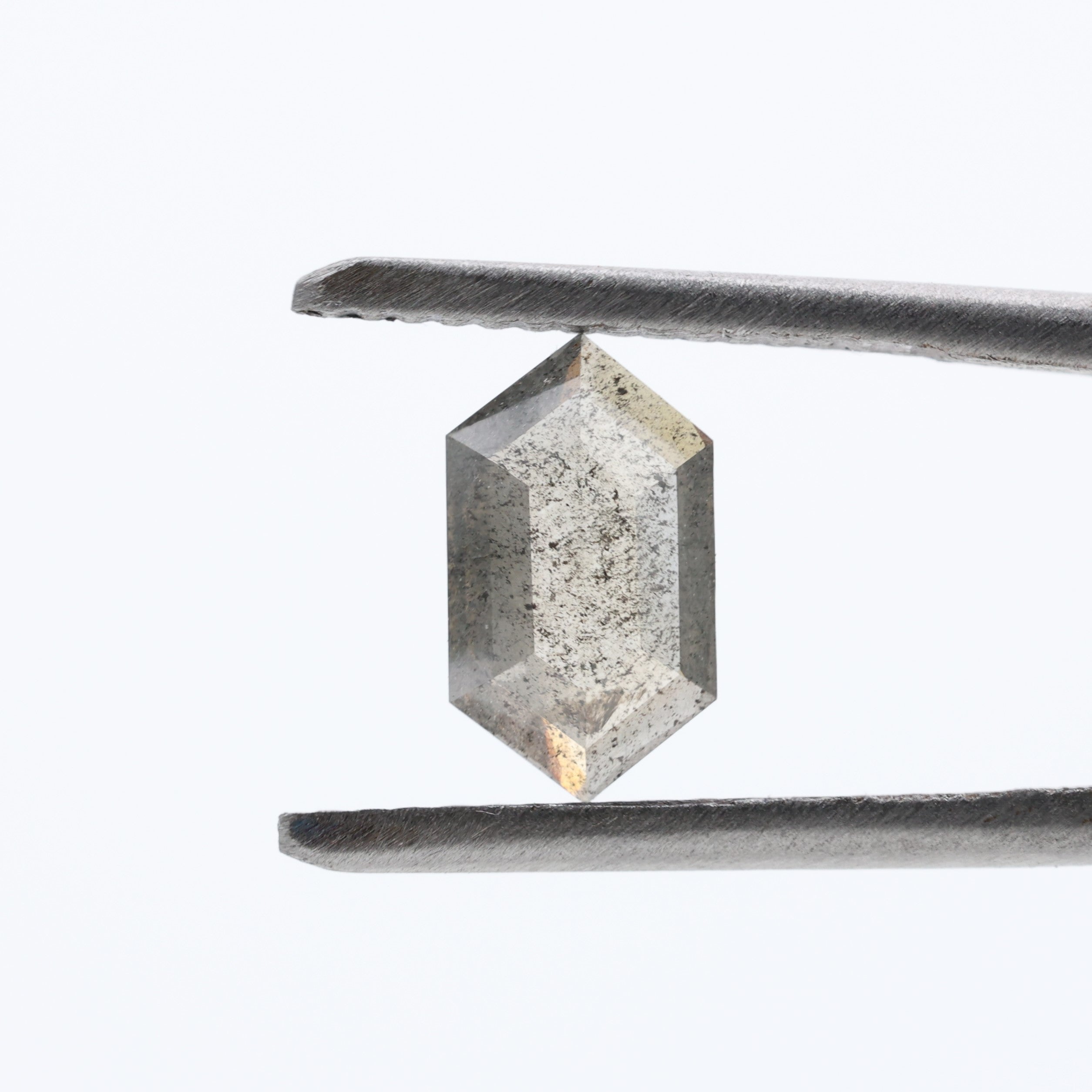 0.80 Ct Salt and Pepper Diamond, Natural Gray Hexagon Cut Loose Diamonds for Minimalist Engagement Ring