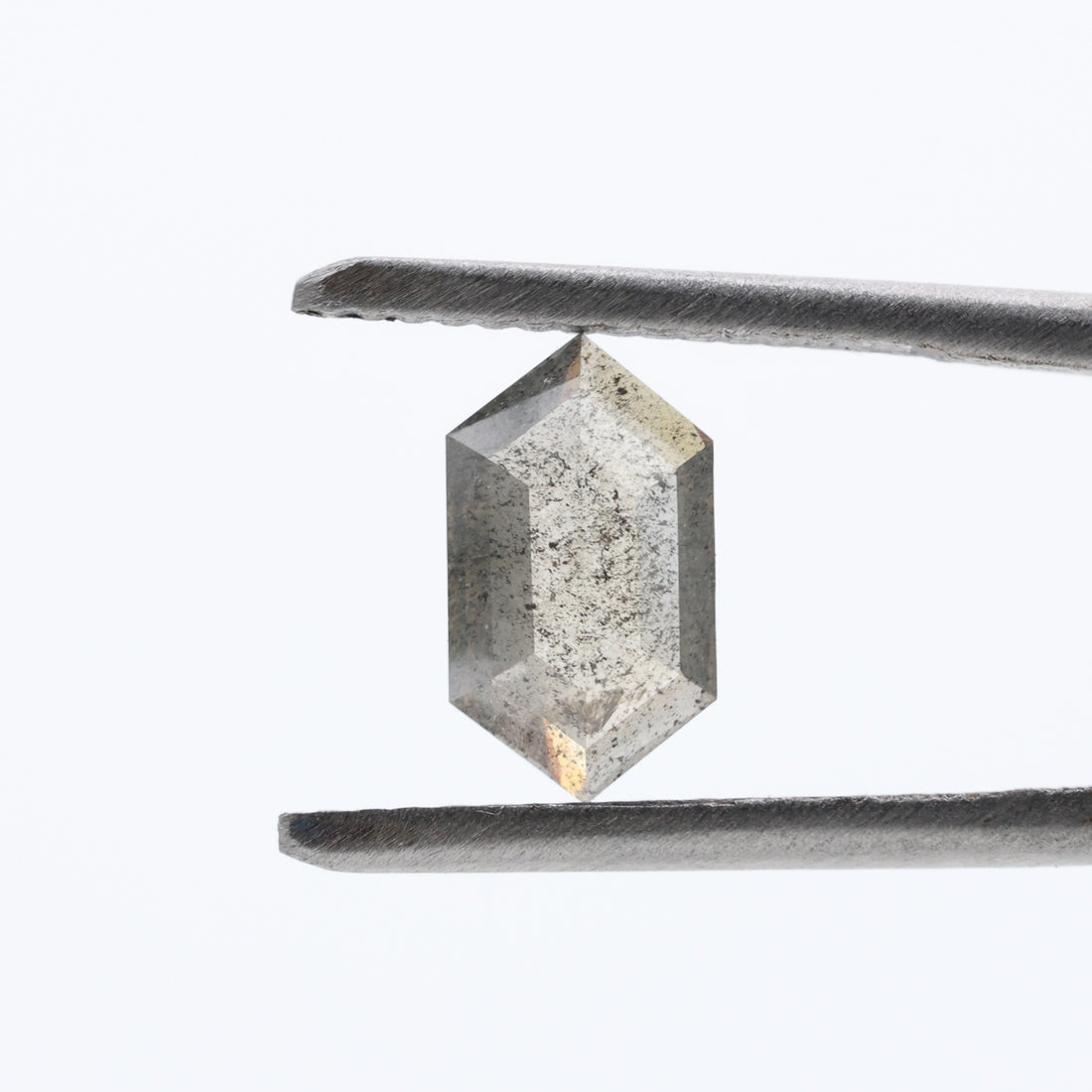 0.80 Ct Salt and Pepper Diamond, Natural Gray Hexagon Cut Loose Diamonds for Minimalist Engagement Ring