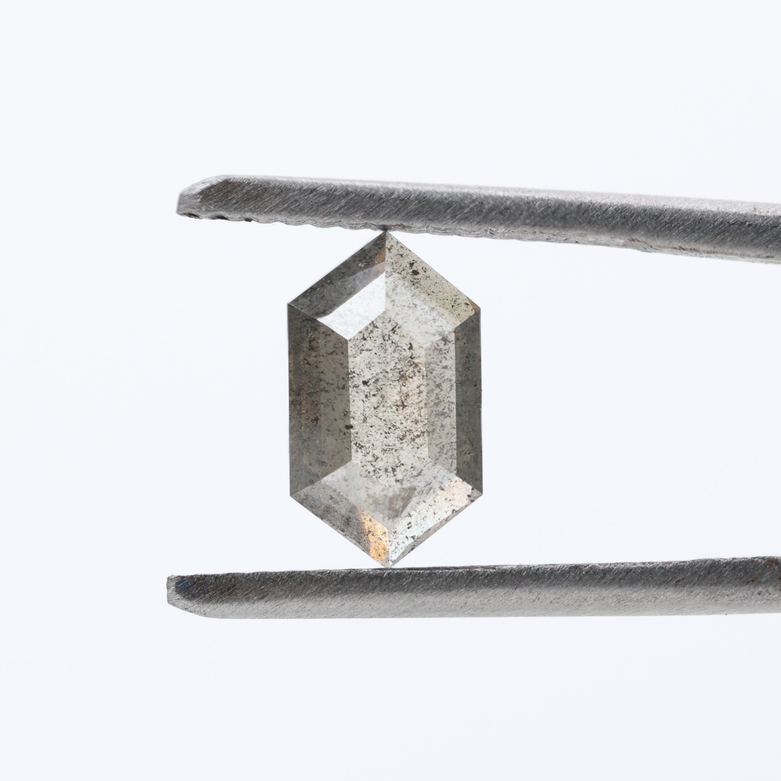 0.80 Ct Salt and Pepper Diamond, Natural Gray Hexagon Cut Loose Diamonds for Minimalist Engagement Ring