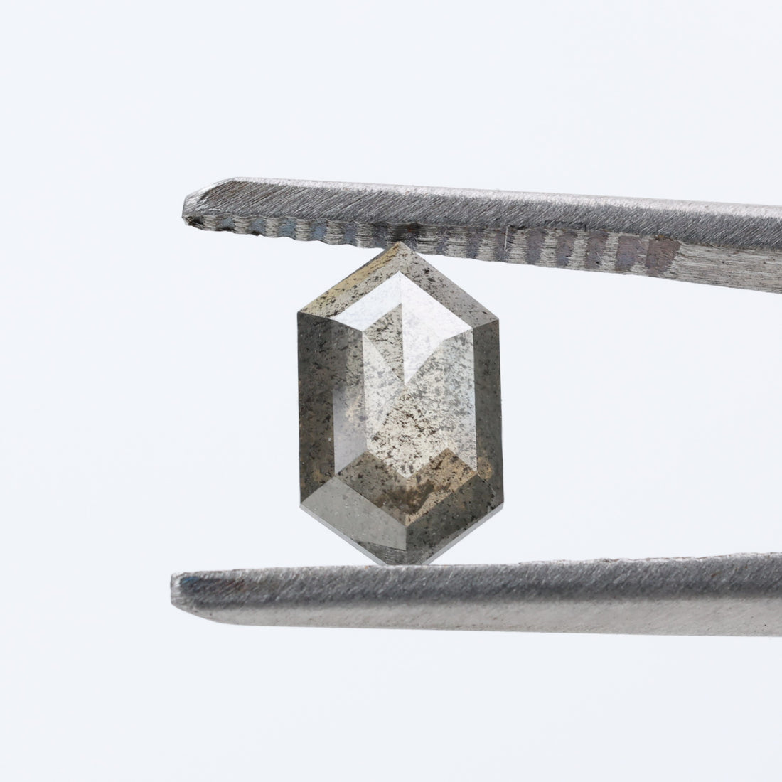 0.80 Ct Salt and Pepper Diamond, Natural Gray Hexagon Cut Loose Diamonds for Minimalist Engagement Ring
