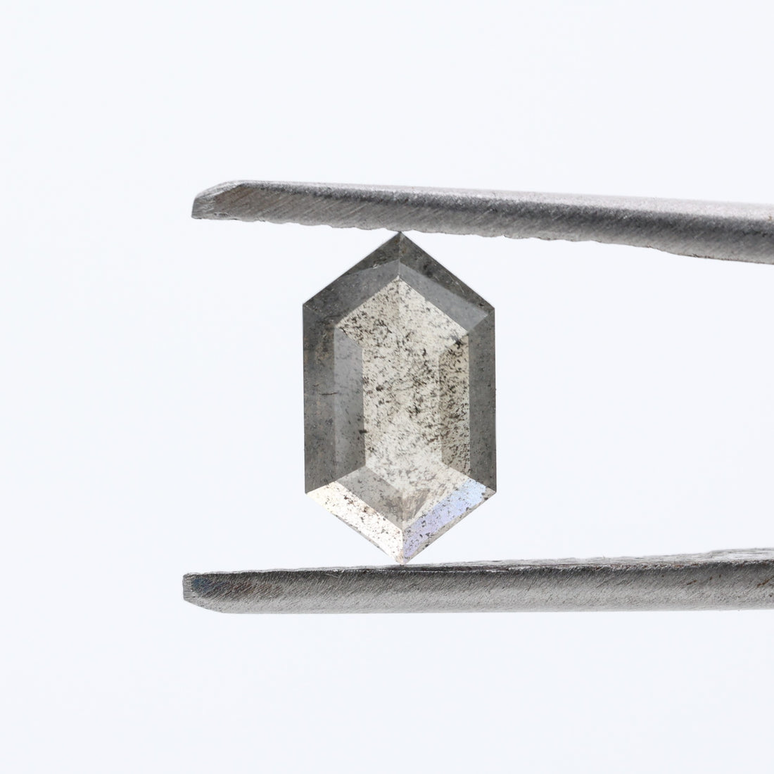 0.80 Ct Salt and Pepper Diamond, Natural Gray Hexagon Cut Loose Diamonds for Minimalist Engagement Ring