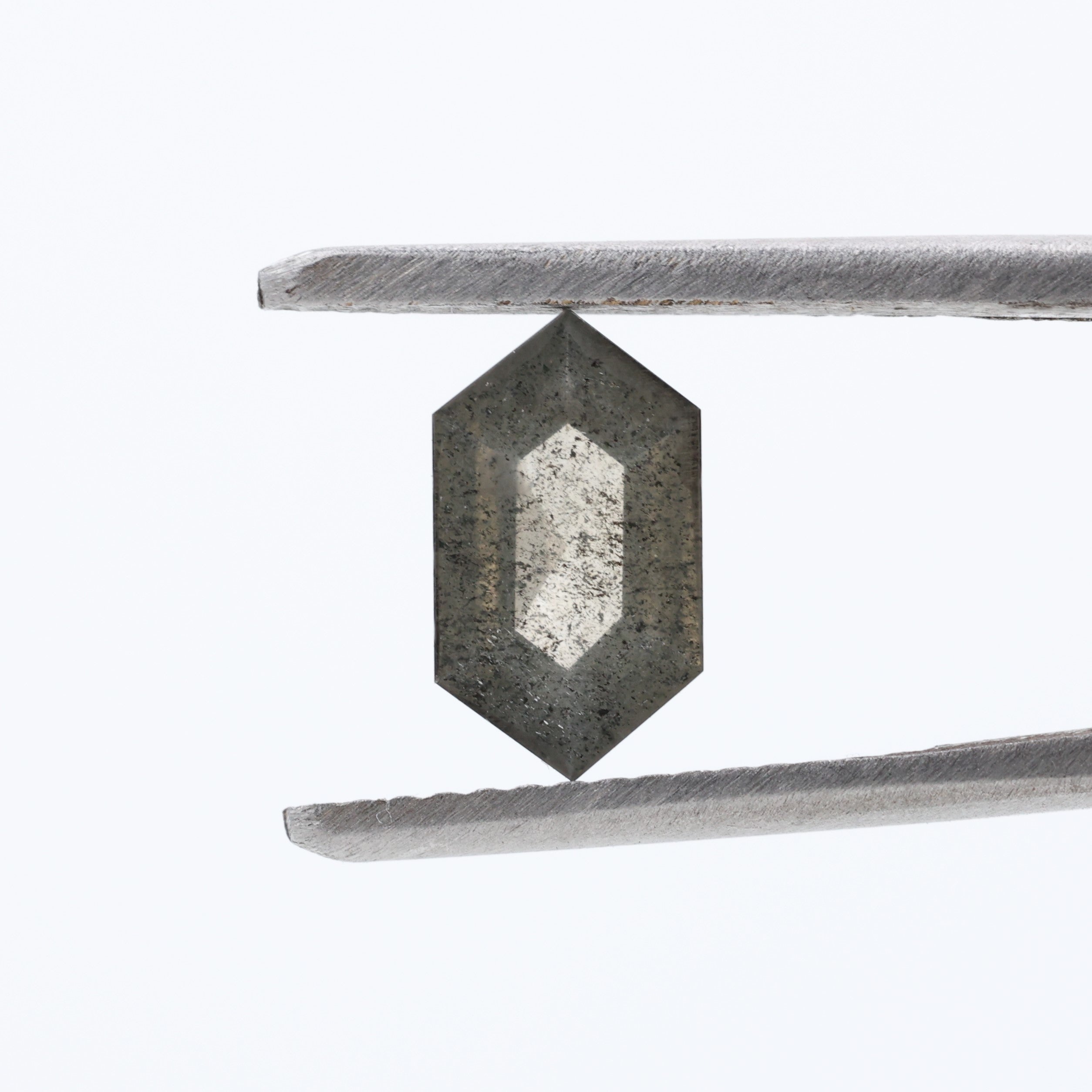 0.80 Ct Salt and Pepper Diamond, Natural Gray Hexagon Cut Loose Diamonds for Minimalist Engagement Ring