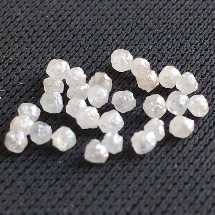 White Rough Diamonds 5.00 Ct Lot, Natural Snow White Round Loose Rough Diamonds, 1.50 to 2.00 MM Size
