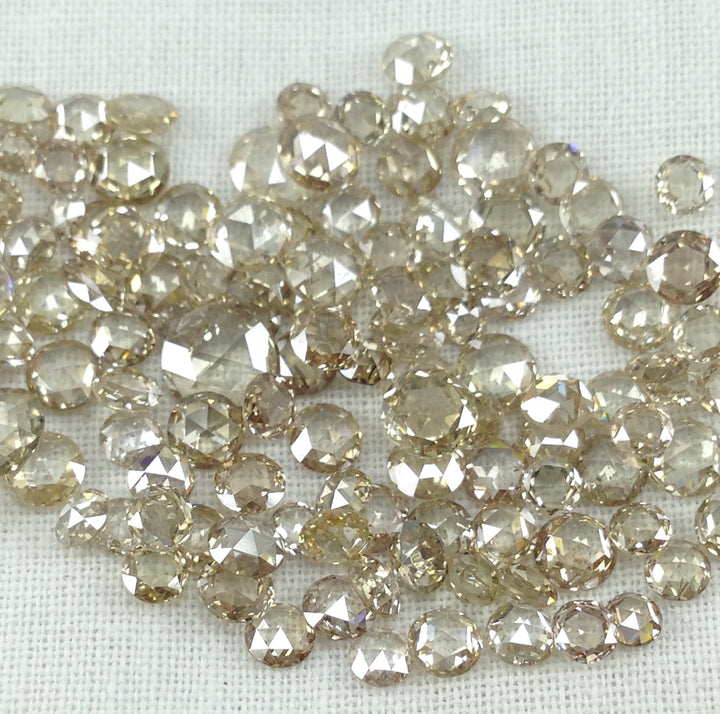 Natural Brown Color VS-SI Clarity Round Rose Cut Loose Diamonds 2.00 to 3.00 MM Size 5.00 Carat Lot