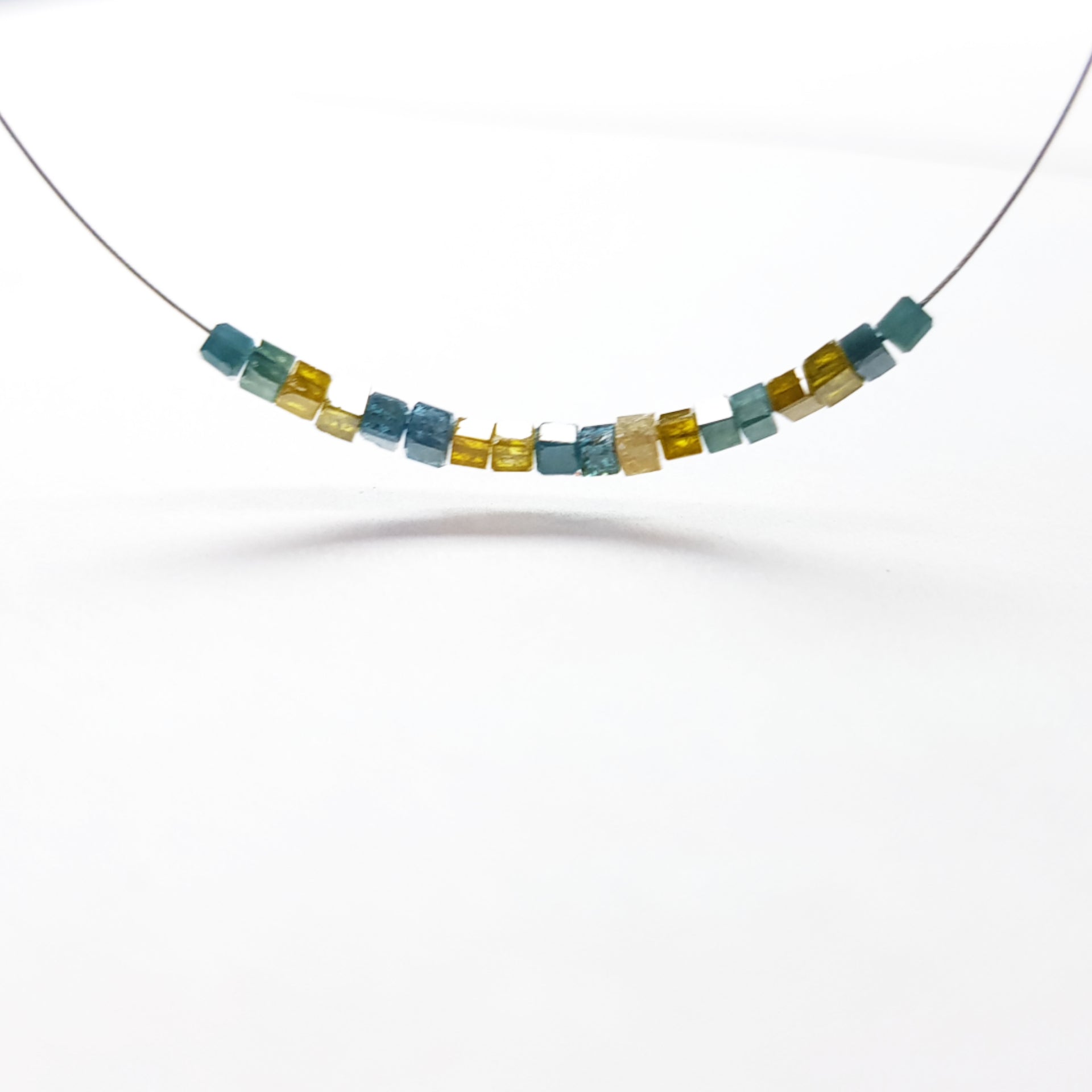 2.00 Ct Lot 1.50 to 2.00 MM Natural Yellow Blue Color Polished Cube Loose Diamonds Beads with Drilled Hole for Jewelry