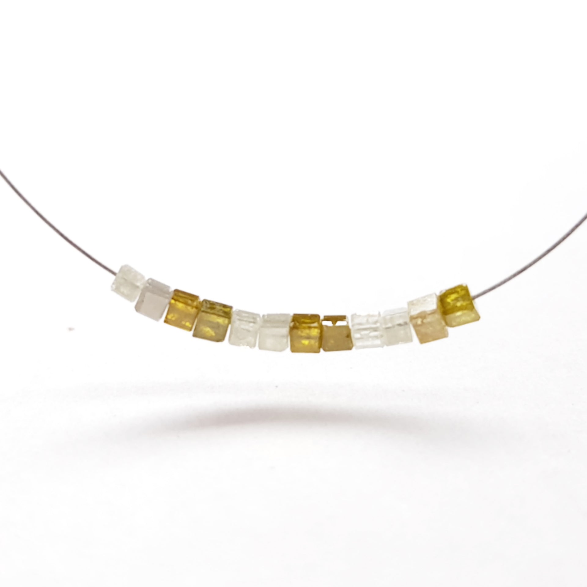 1.00 Carat Lot 1.50 to 2.00 MM Natural Yellow Gray Color Polished Cube Loose Diamonds Beads with Drilled Hole for Jewelry