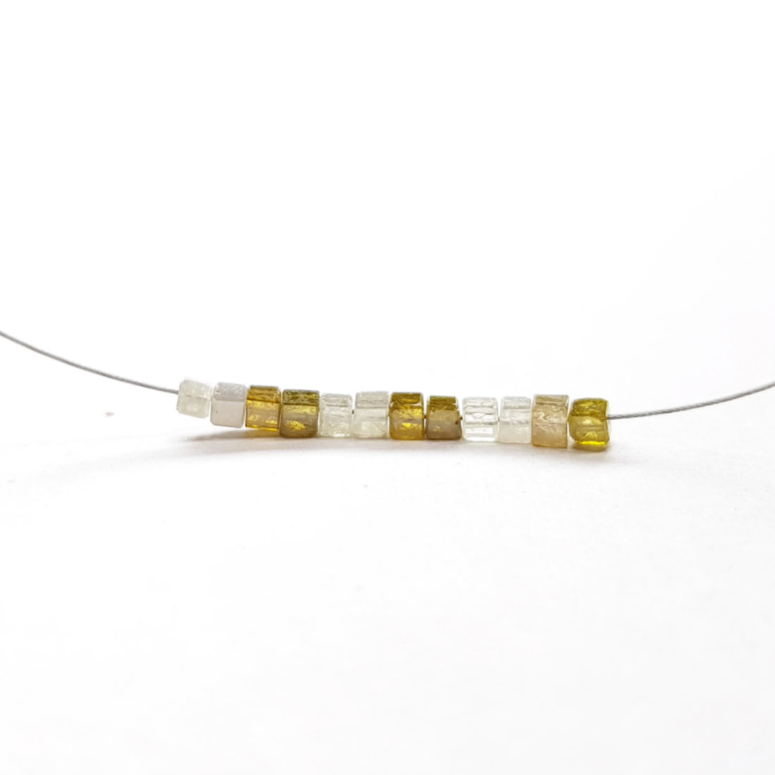 1.00 Carat Lot 1.50 to 2.00 MM Natural Yellow Gray Color Polished Cube Loose Diamonds Beads with Drilled Hole for Jewelry