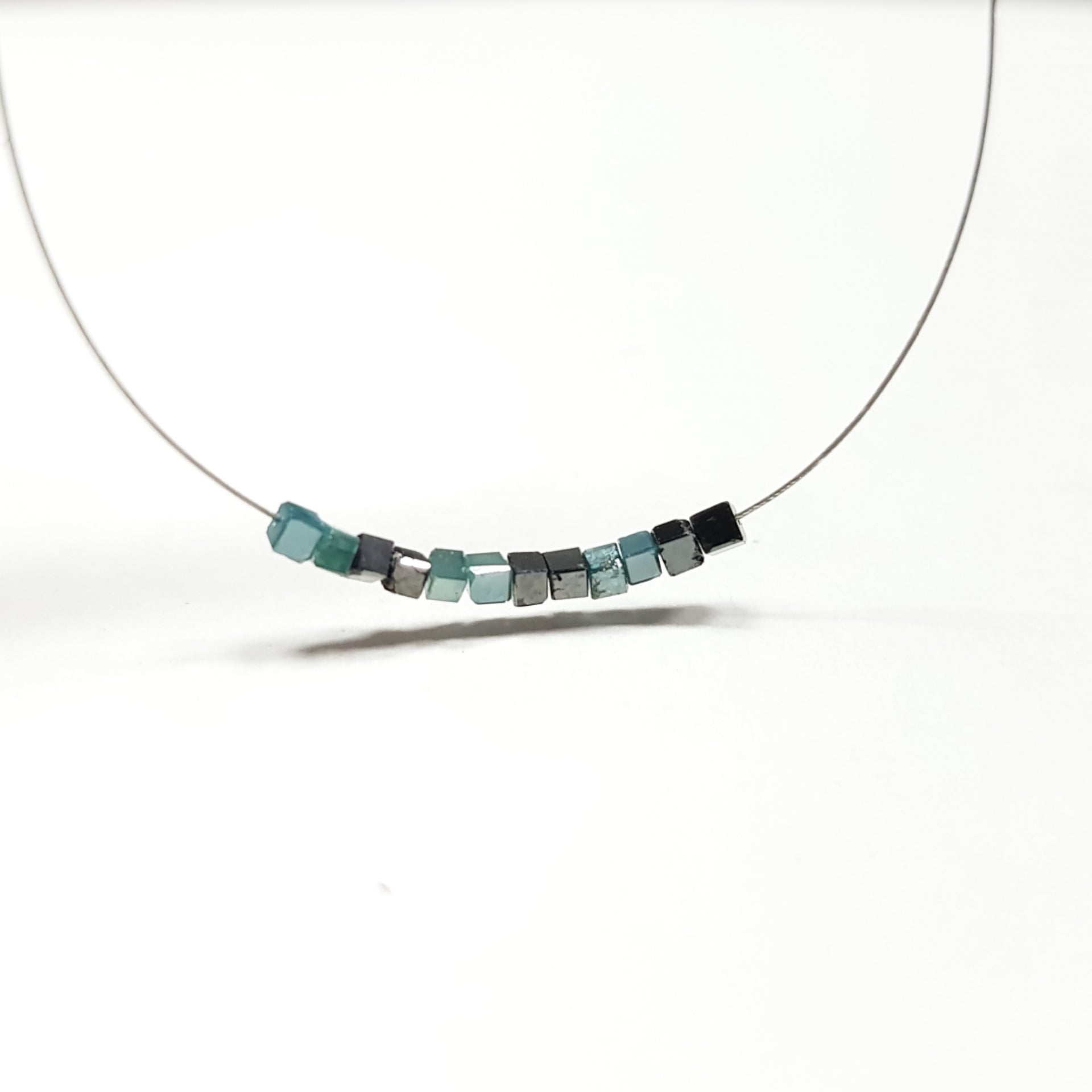 1.00 TCW Lot 1.50 to 2.00 MM Natural Black Blue Faceted Cube Loose Diamonds Beads with Drilled Hole, Sparkling Diamond Beads