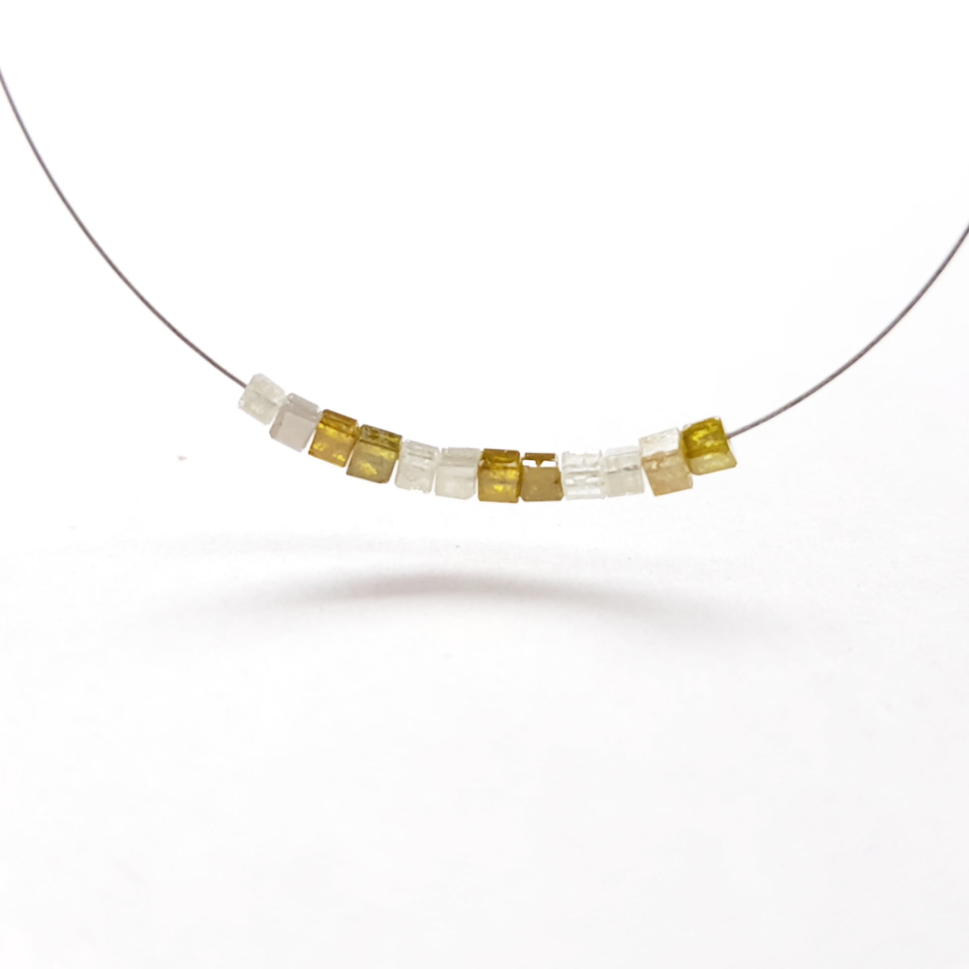 1.00 Carat Lot 1.50 to 2.00 MM Natural Yellow Gray Color Polished Cube Loose Diamonds Beads with Drilled Hole for Jewelry