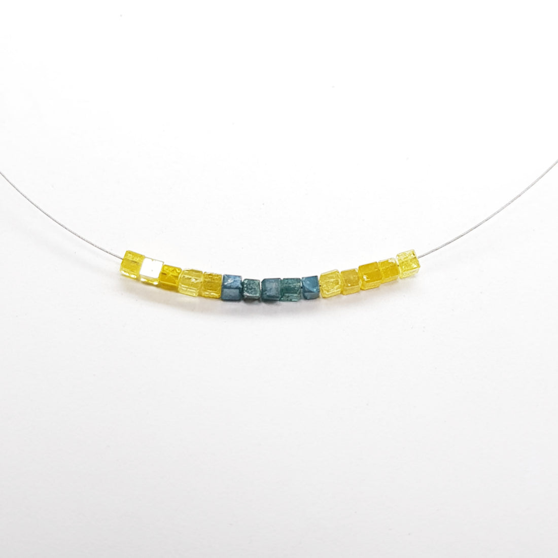 2.00 TCW Lot 1.00 to 1.50 MM Fancy Yellow Blue Color Loose Diamonds Polished Cube Diamonds Beads with Drilled, Sparkling Natural Loose Diamond