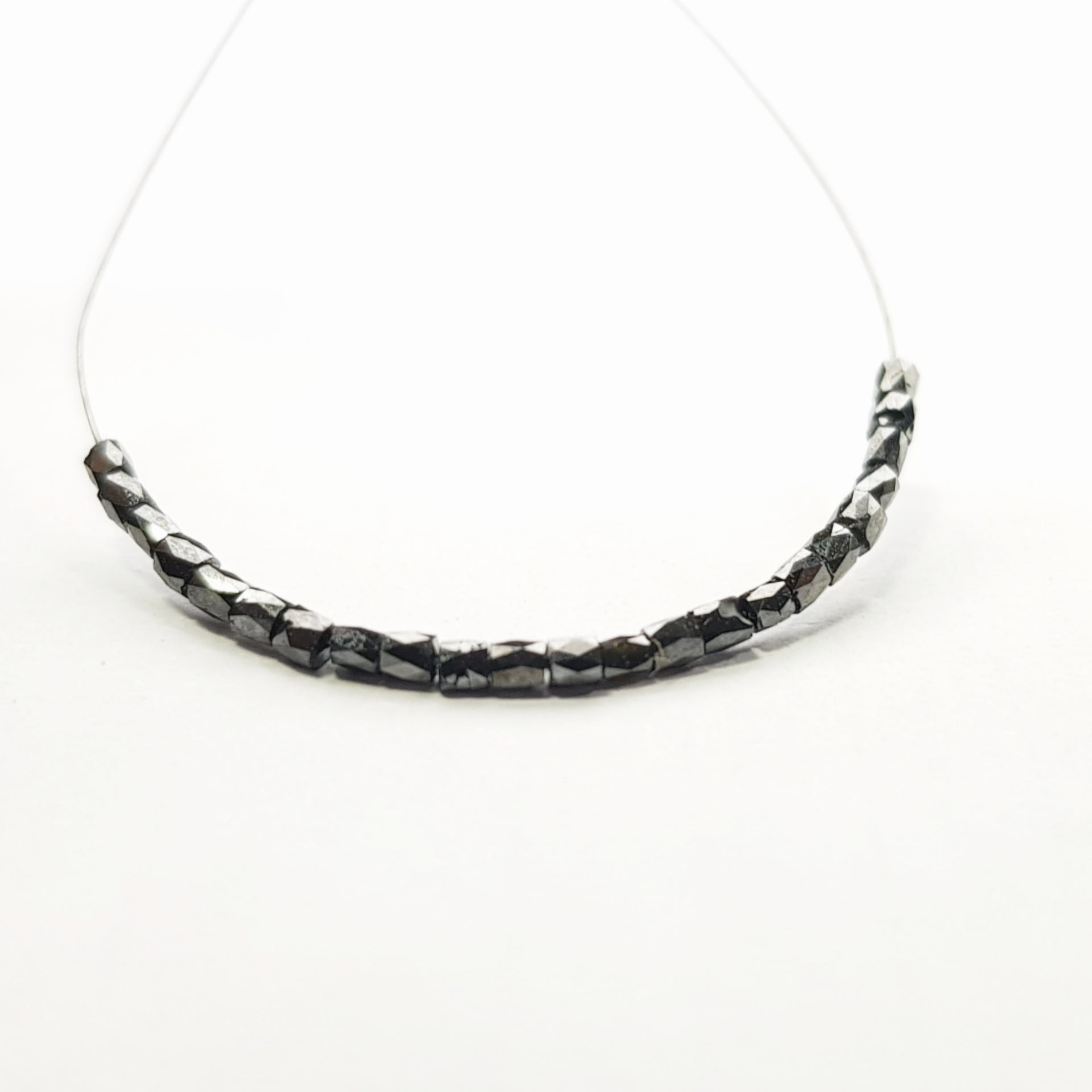 1.00 Ct Lot Natural Black Tube Diamond Beads wt Drilled Hole For Strand Necklace