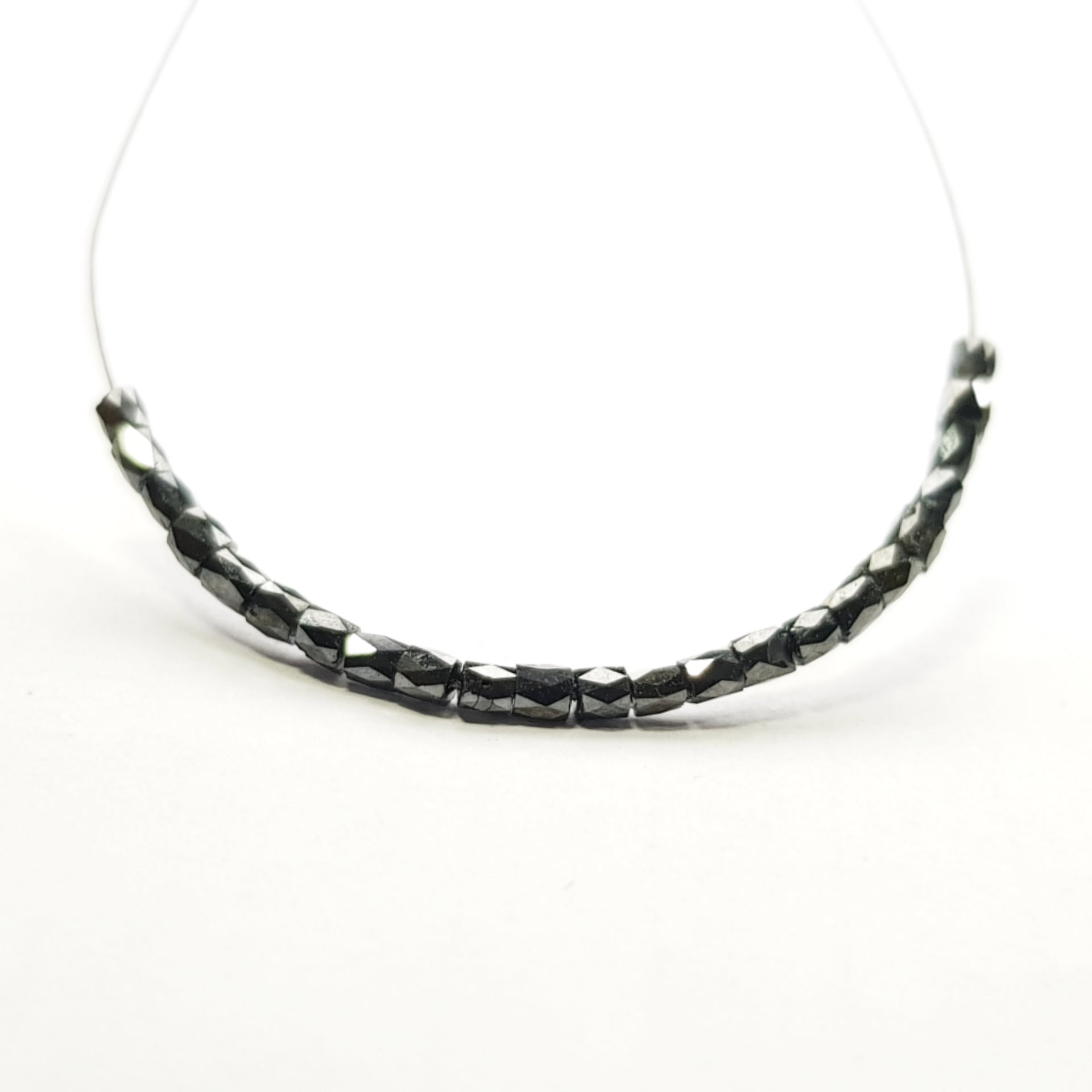 1.00 Ct Lot Natural Black Tube Diamond Beads wt Drilled Hole For Strand Necklace